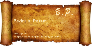 Bedrus Petur névjegykártya